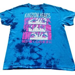 Disney Kingdom Hearts Kairi Anime Eyes Blue Tie Dye Graphic T-Shirt Mens Large